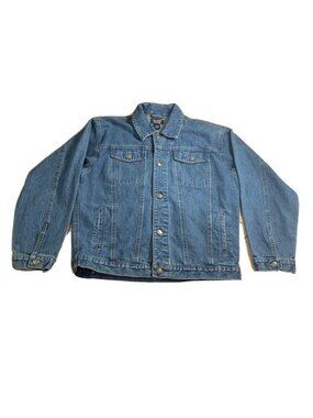 Class Club Womens Denim Jean Jacket Medium Size 14 Casual Fit Classic